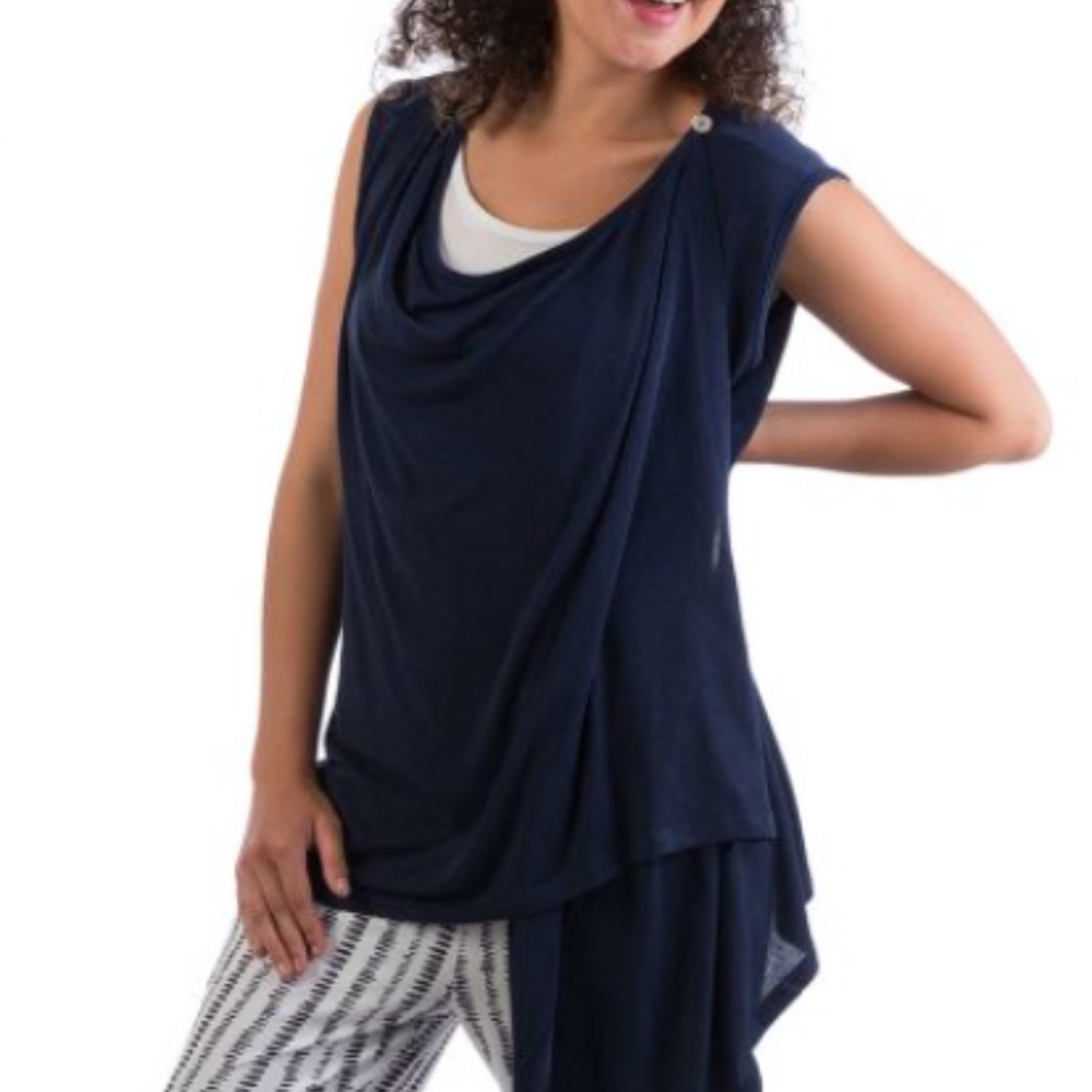 NWT. Yala ADELE WRAP VEST IN NAVY